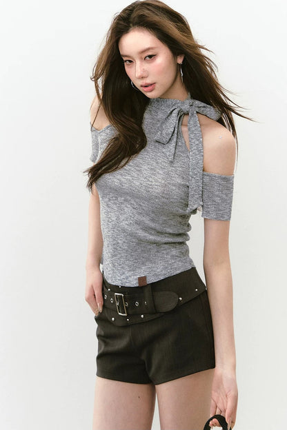 gilet en maille réversible à lacets