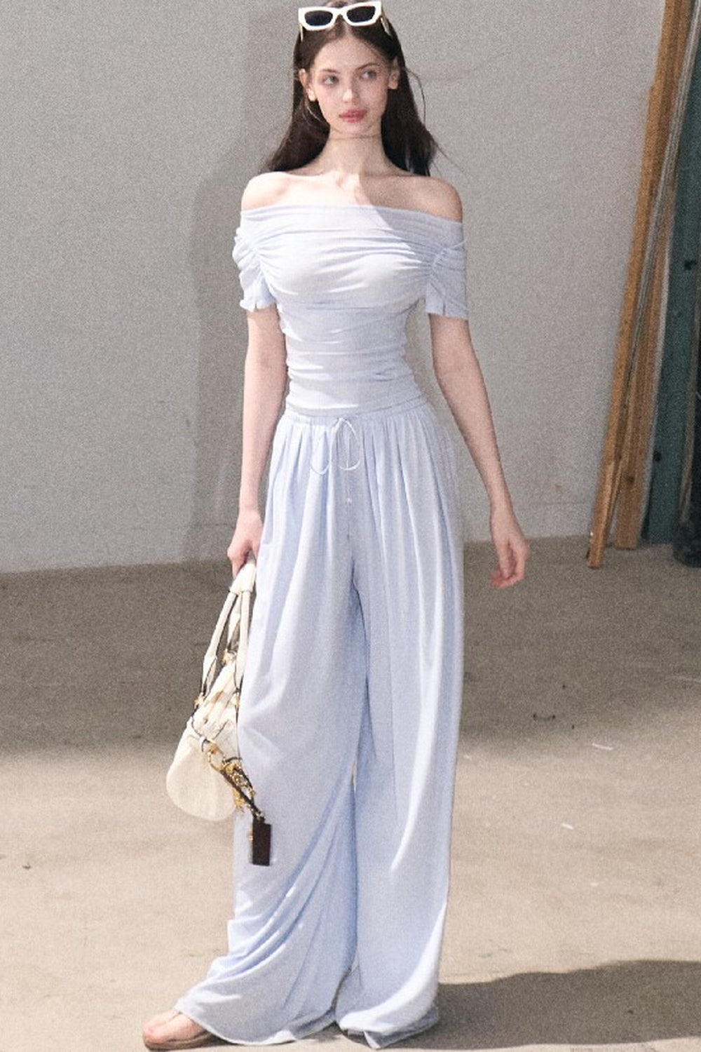 Lyocell Off-Shoulder Two-Piece Set-Up