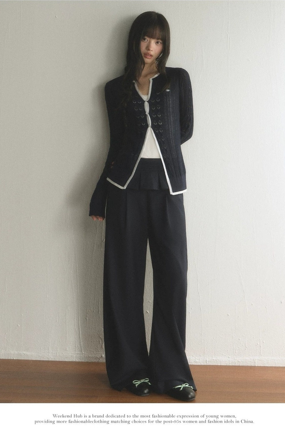 High-Waisted Pleated Straight-Leg Pants