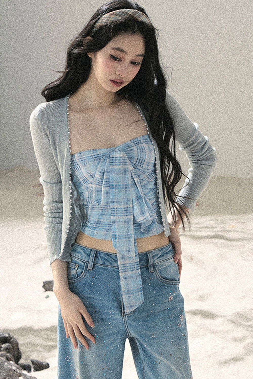 French Sun Protection Knit Cardigan Set