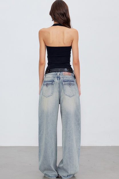 Light Blue Gradient Denim Pants