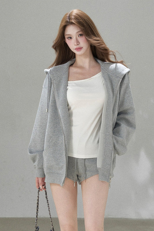 Conjunto de sudadera con capucha y pantalón de corte amplio de alto gramaje