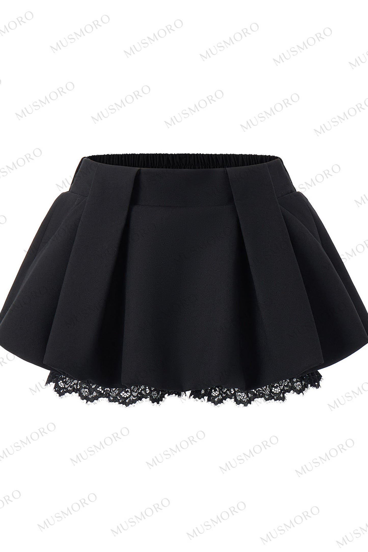 Lace Spliced A-Line Skirt