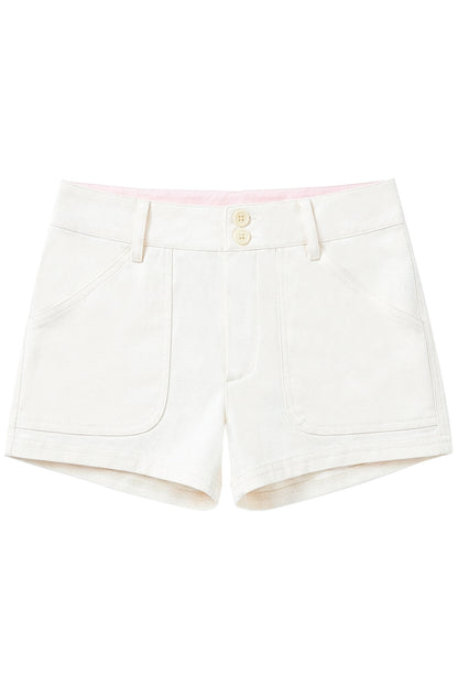 Pfirsichfarbenes florales trägerloses Oberteil-und-Shorts-Set