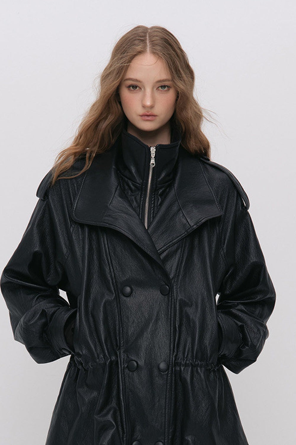 Detachable Down PU Leather Jacket