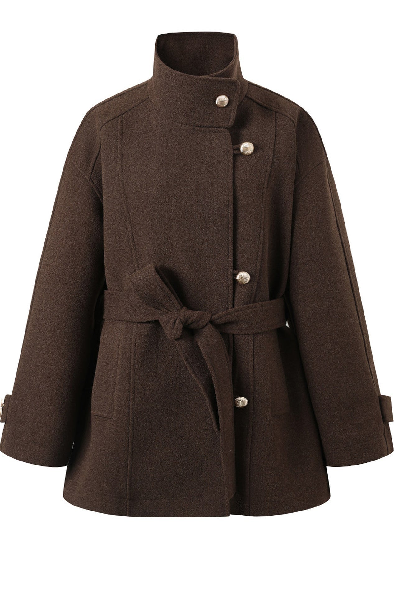 Retro Woolen Stand-Collar Coat