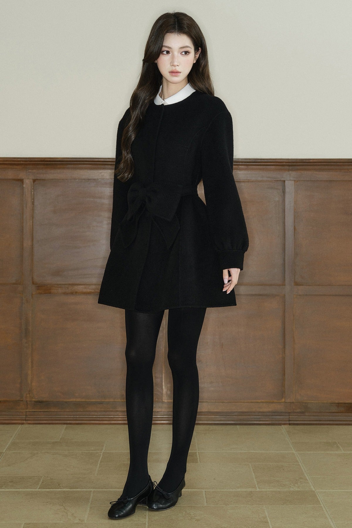 Bow Knot Woolen Jacket