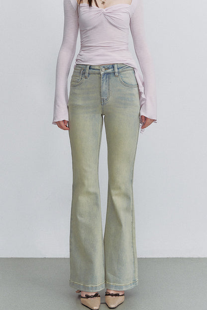 Retro Gradient Flared Denim Pants