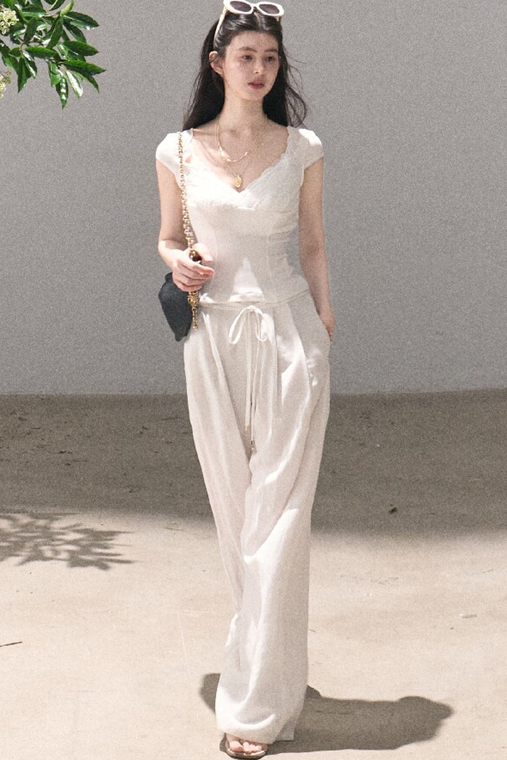 Lyocell Linen Wide-Leg Pants