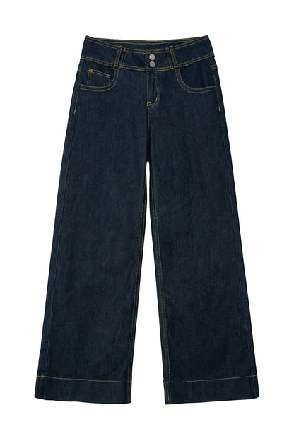 High Waist Double Button Jeans