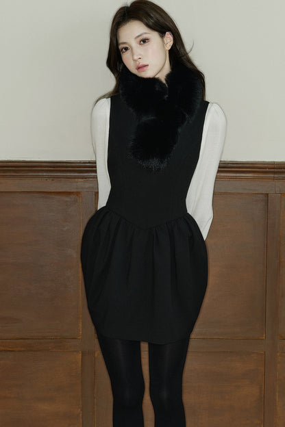 Loose Wool Blend Puff Sleeve Shirt