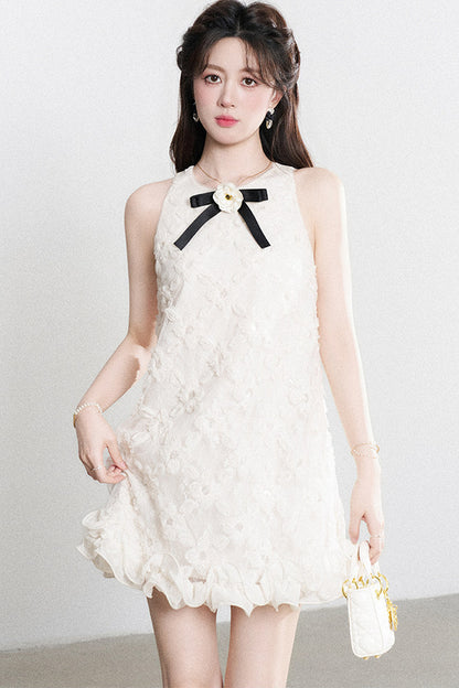 Apricot Neckholder-Kleid