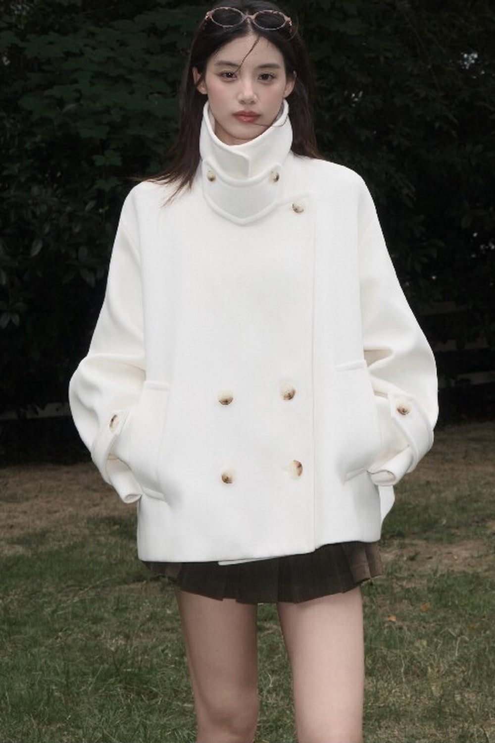 Two-Way Double-Breasted Wool Jacket