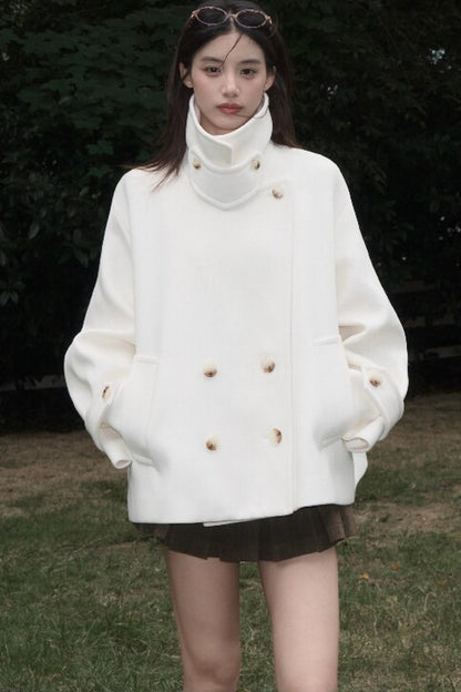 Two-Way Double-Breasted Wool Jacket