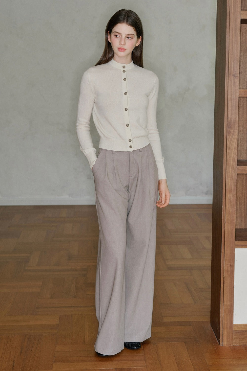 Pantaloni drappeggiati a vita alta
