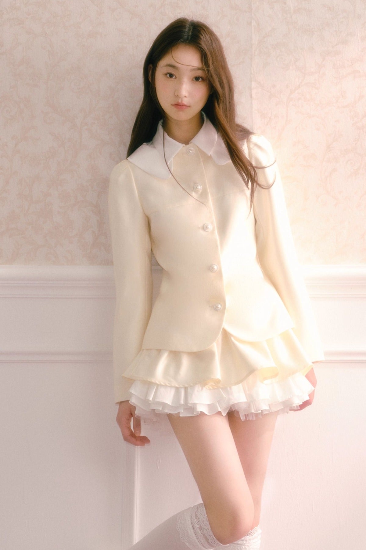 Satin Jacket and Multi-Layered Puffy Skirt Set-Up