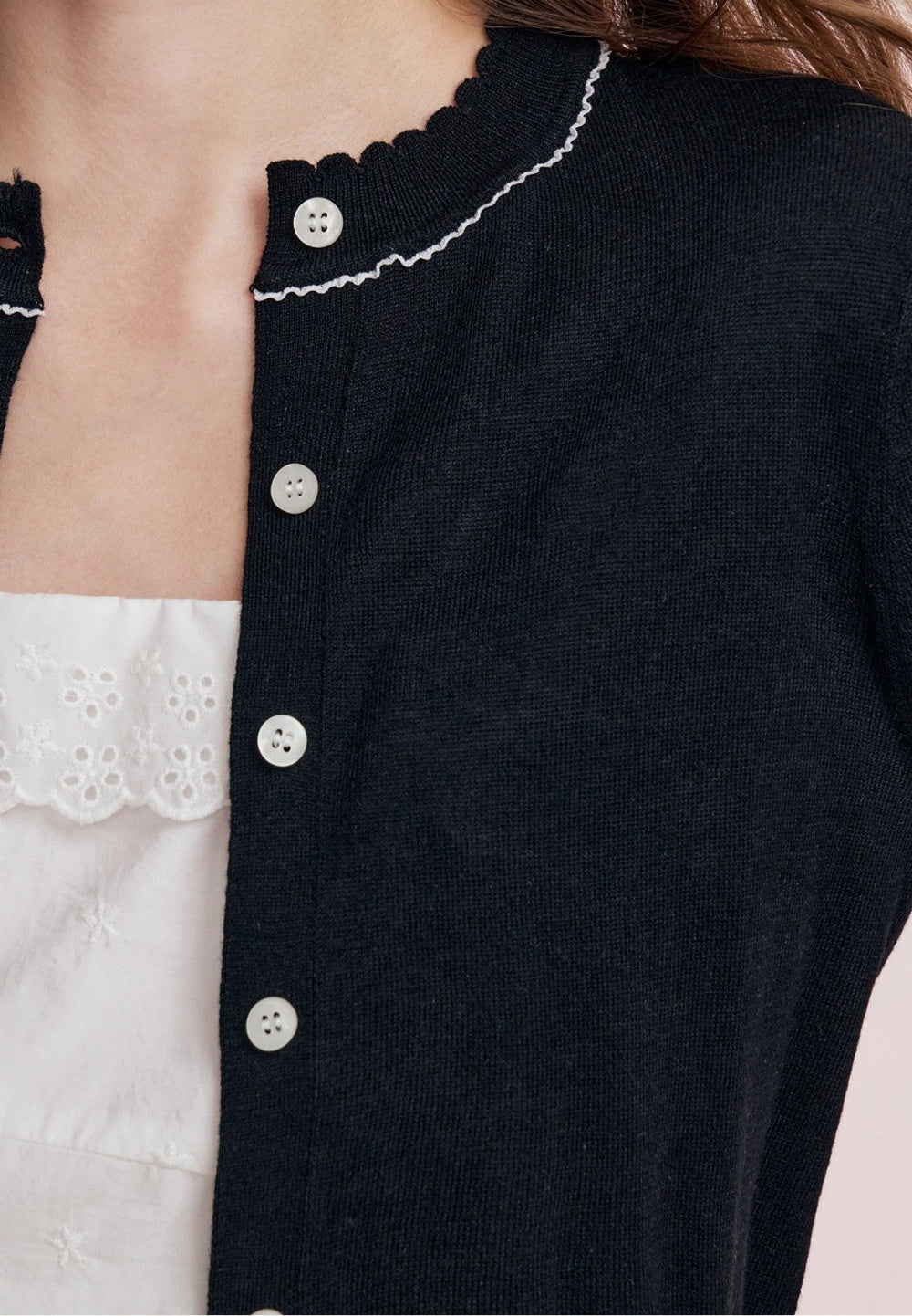 Romantic Cashmere Wavy Cardigan