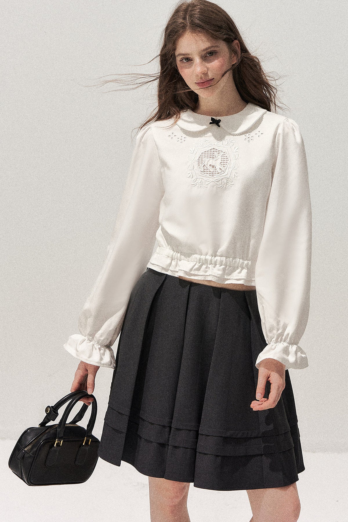 Lyocell Deer Collar Blouse