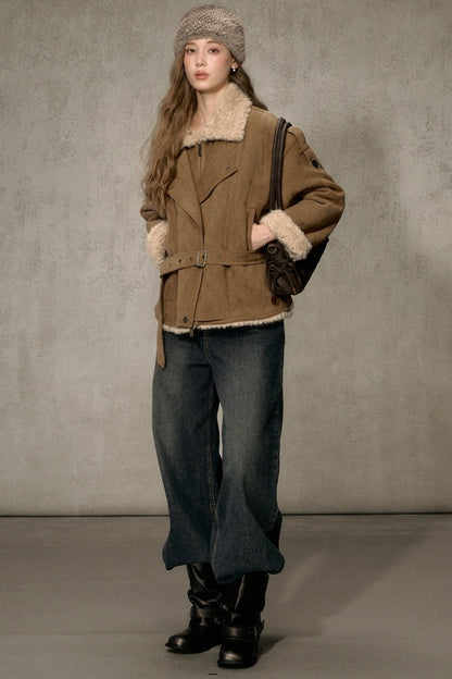 Cloud Shearling Biker Jacket