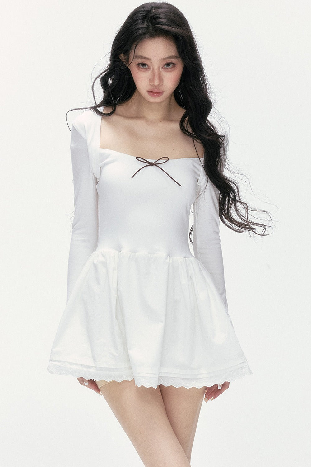 Lace Patchwork Knit Dress