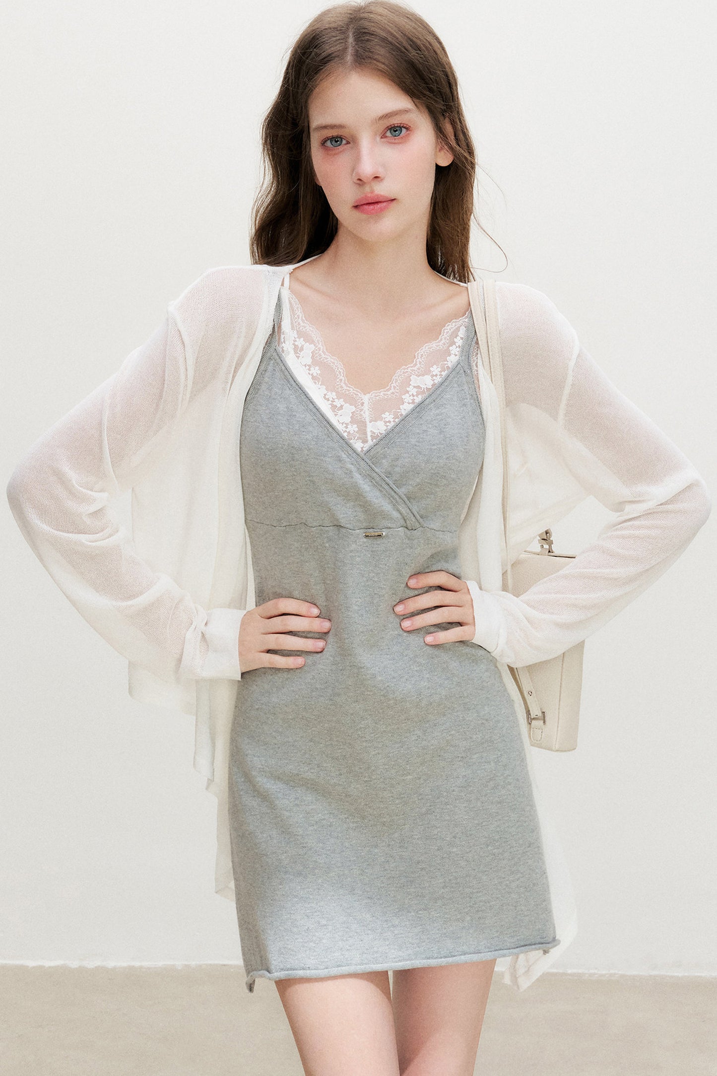 Knitted V-Neck A-Line Dress