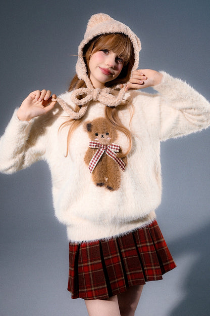 Mink Fur Bear Rabbit Knit Sweater