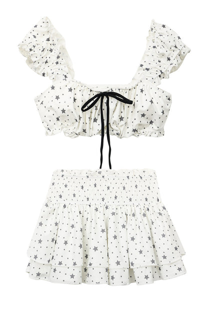 Star Print Two-Piece Swimsuit Set