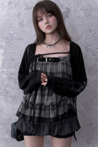 Plaid Camisole and Cover-Up Set-Up