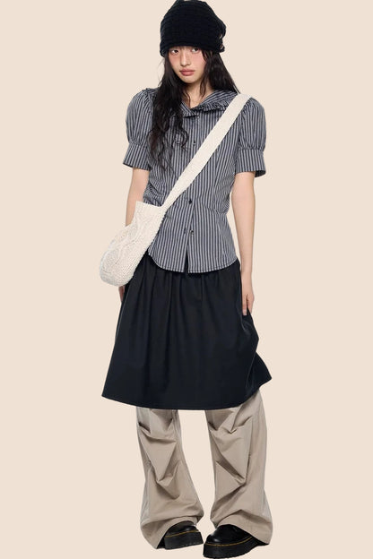 Striped Puff Sleeve Shirt