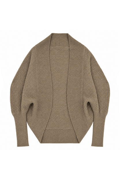 Ensemble 3 pièces en maille avec cardigan à manches chauve-souris et jupe
