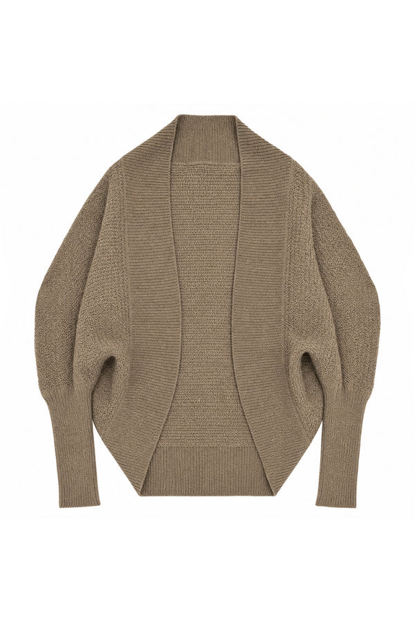 Batwing Knit Cardigan and Skirt 3-Piece Set-Up