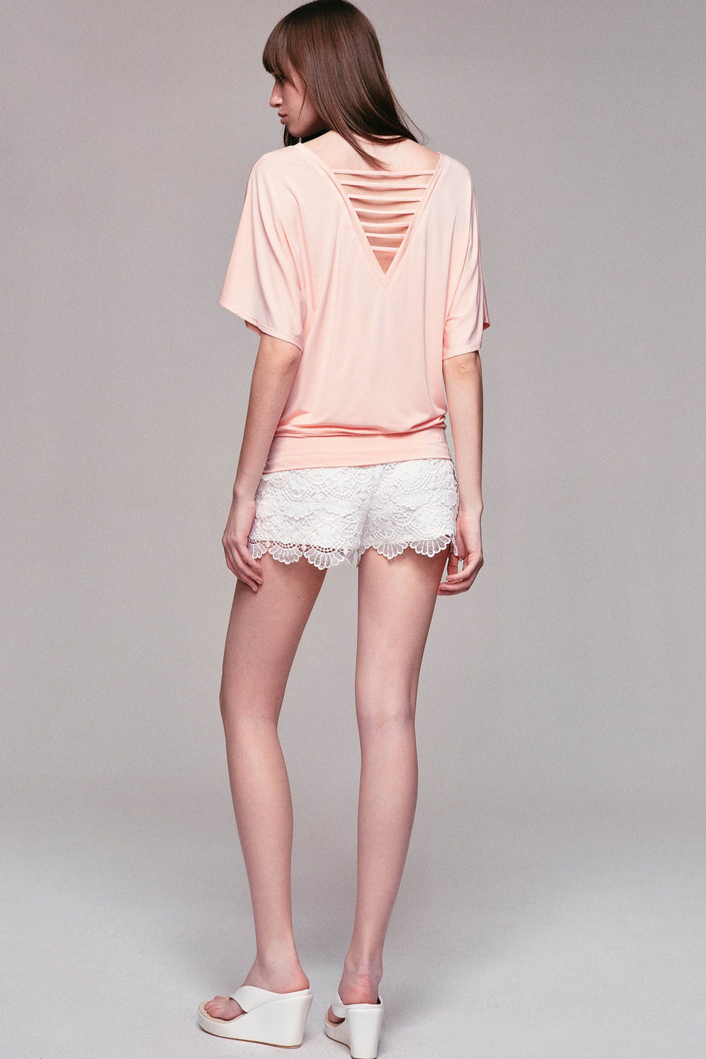 Modal Knit V-Neck Batwing Top