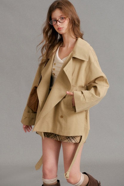Structured Short Trench Coat