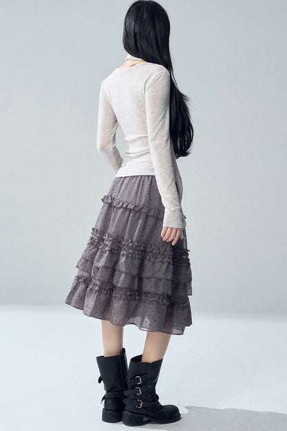 Irregular Layered-Look Knit Top