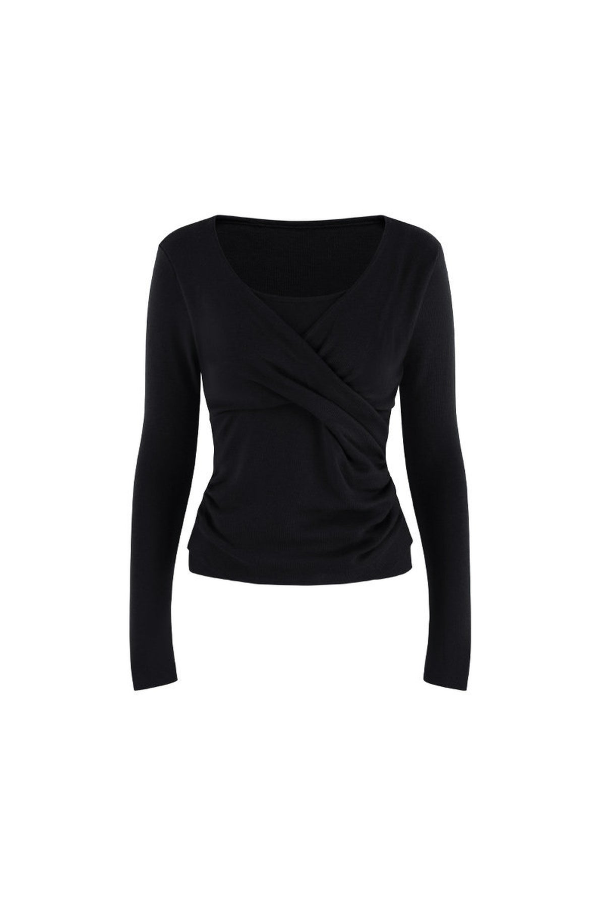 Round Neck Waist-Cinching Knit Top