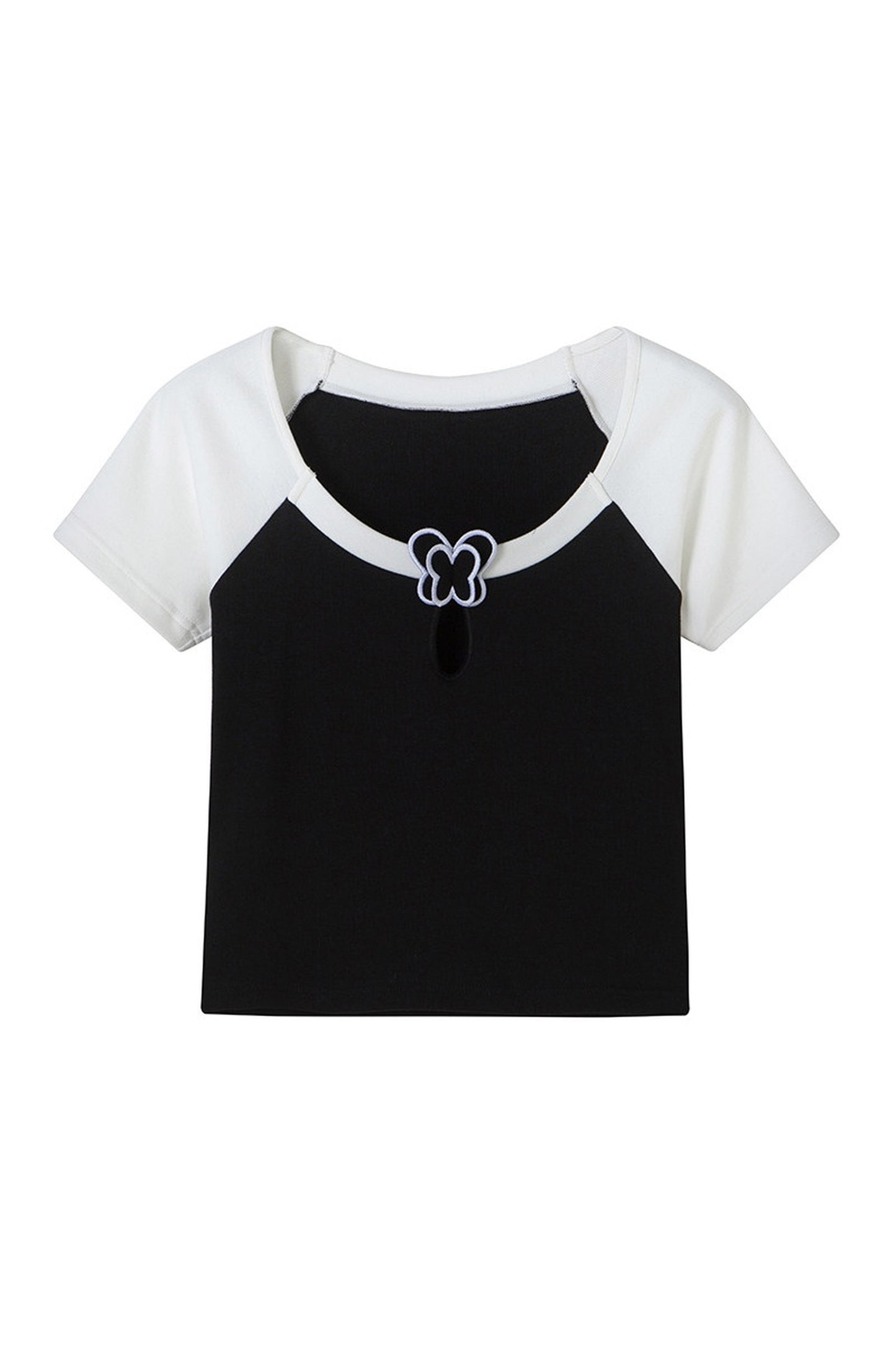 Butterfly Hollow-Out Color-Block Top