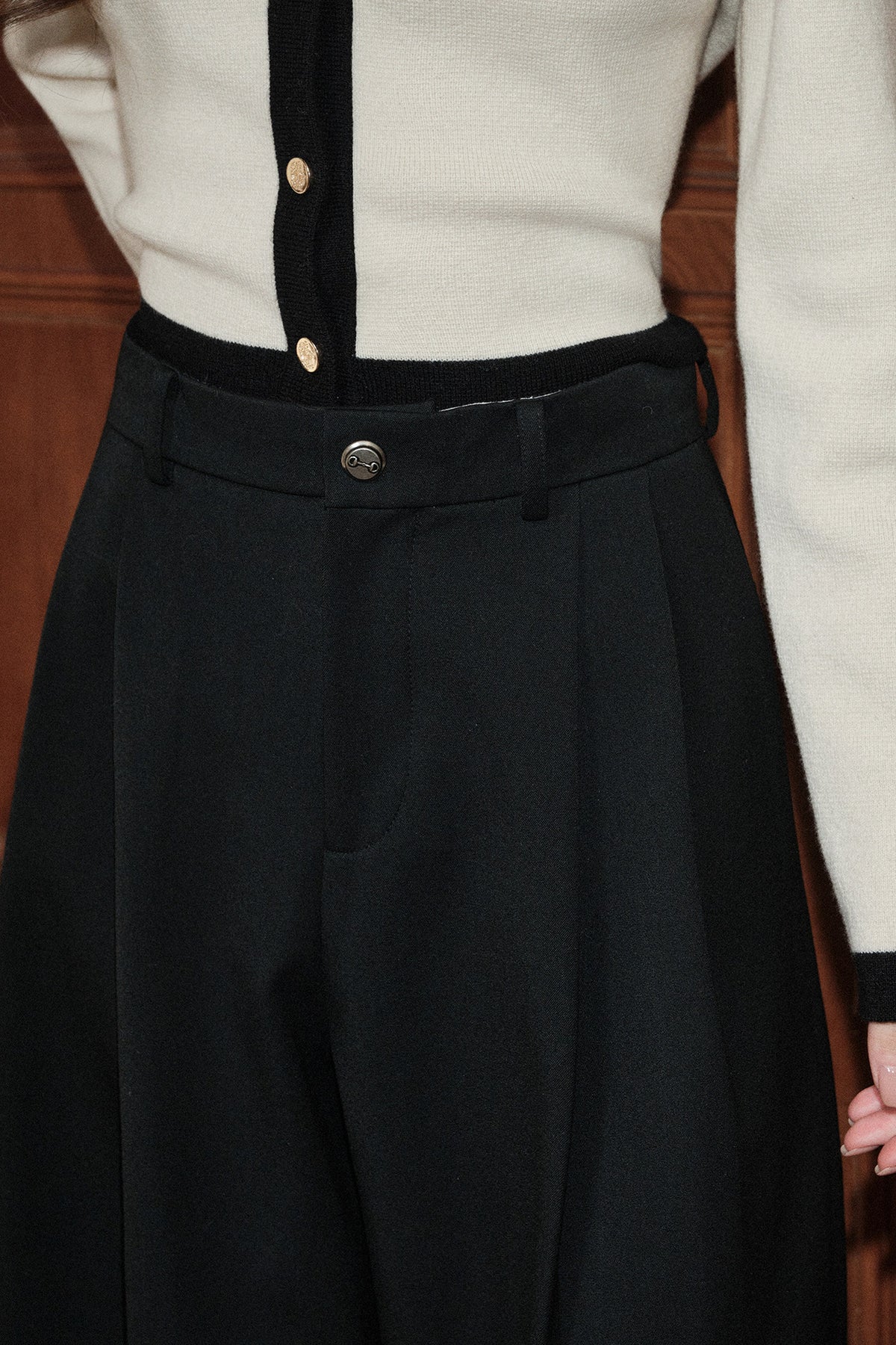 Low-Waisted Wide-Leg Trousers