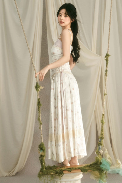 Butterfly Embroidered Cami, Mamian Skirt and Top Set-Up