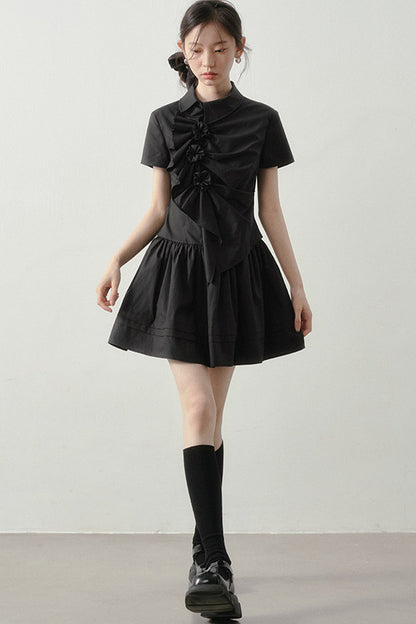 3D Floral Shirt Dress
