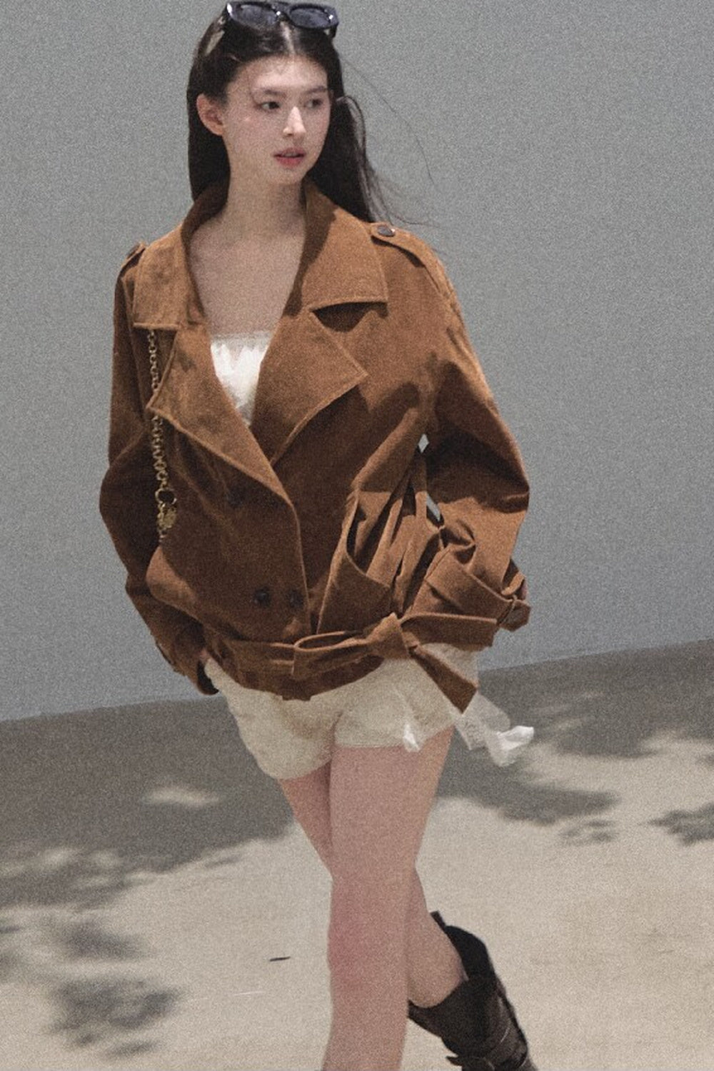 Slim-Fit High-Waisted Suit Shorts
