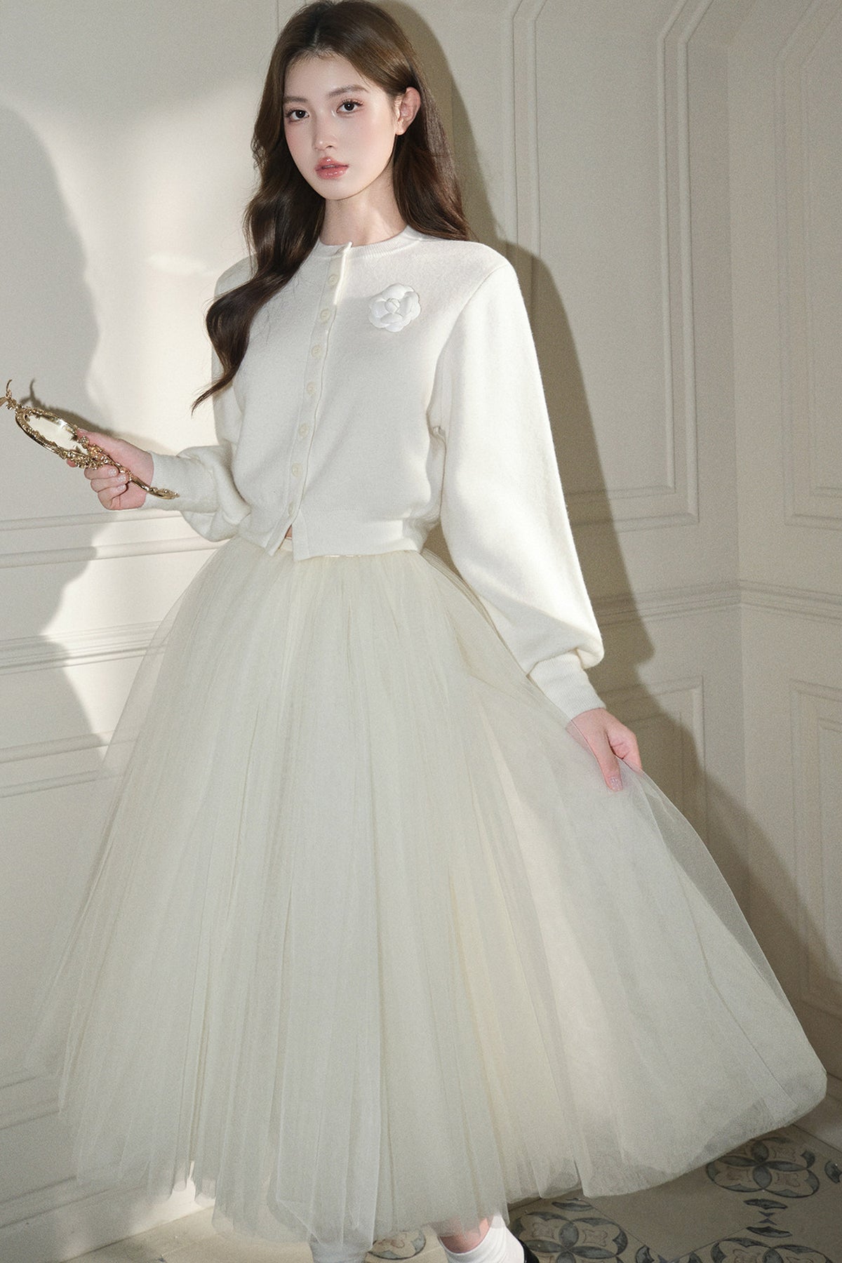 White Mesh Tutu Skirt