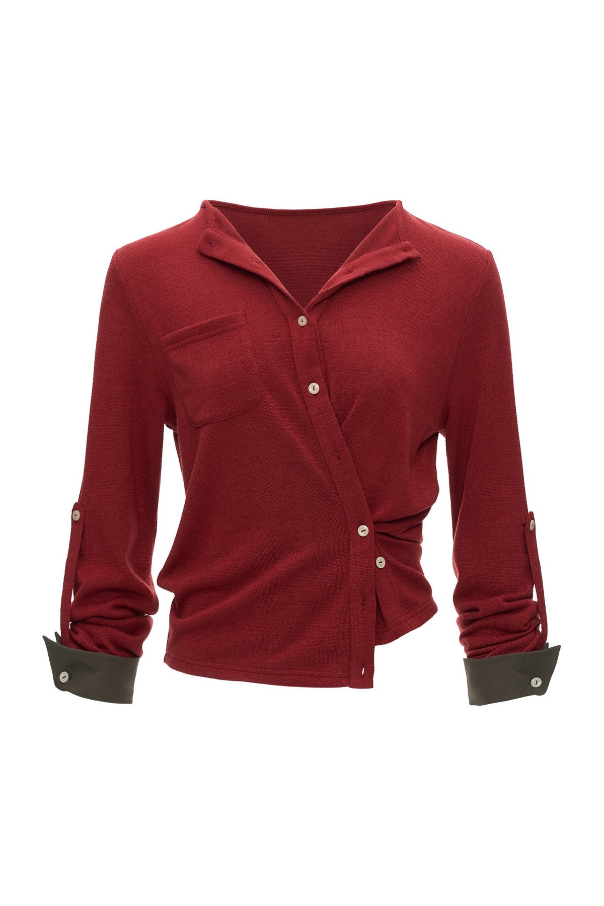 Button-Up Waist-Slimming Shirt Top