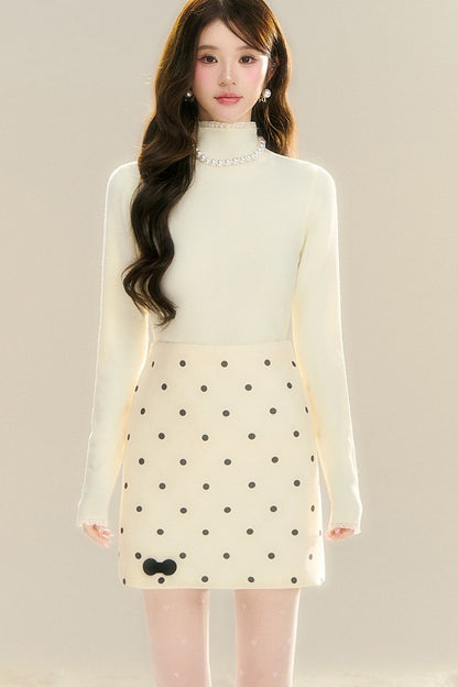 Lace Collar Base Layer Knit Top