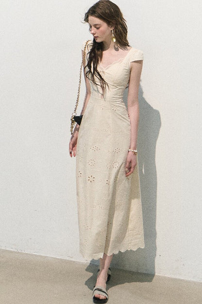 Trägerkleid mit französischer Spitze