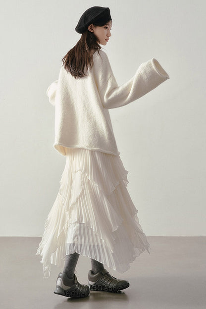 3D Textured Pleated Skirt