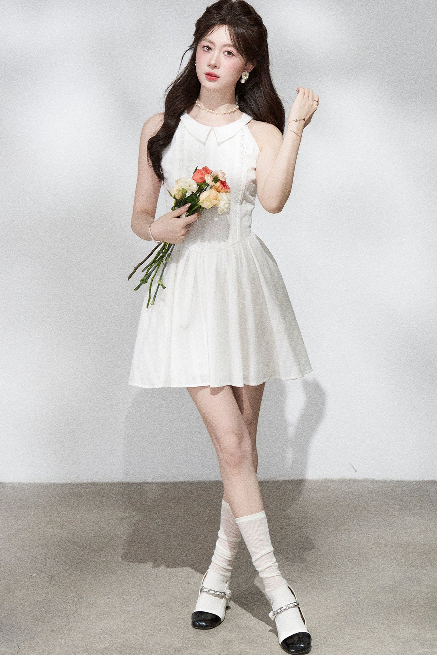 French Collar Bow Dress