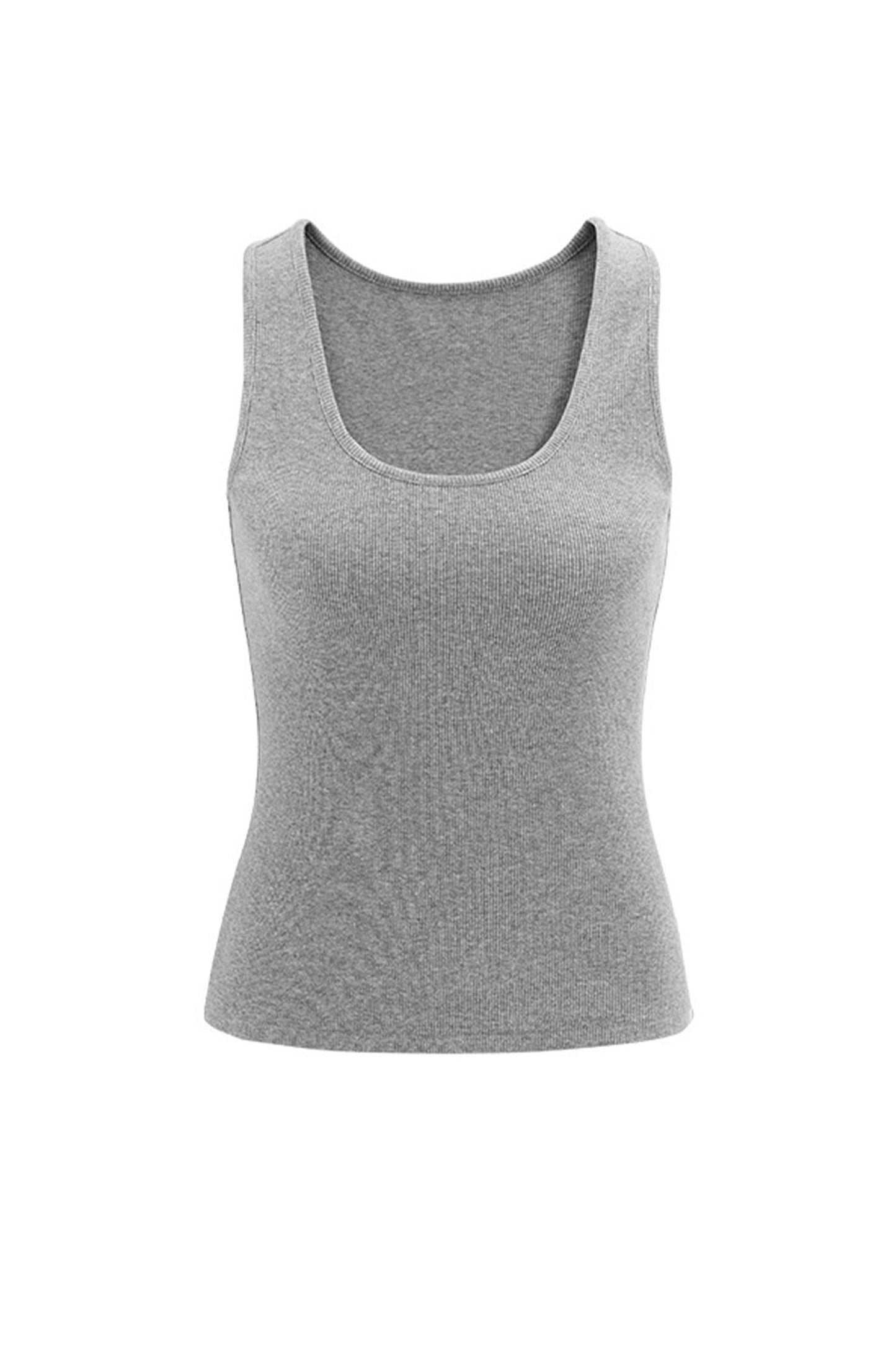 Orange U-Neck Tank Top