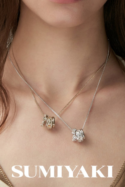 Three-Ring Daisy Long Clavicle Chain