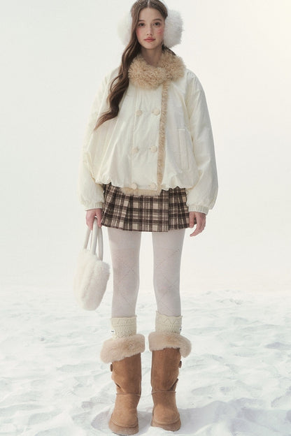 White Birch Double-Breasted Duck Down Jacket