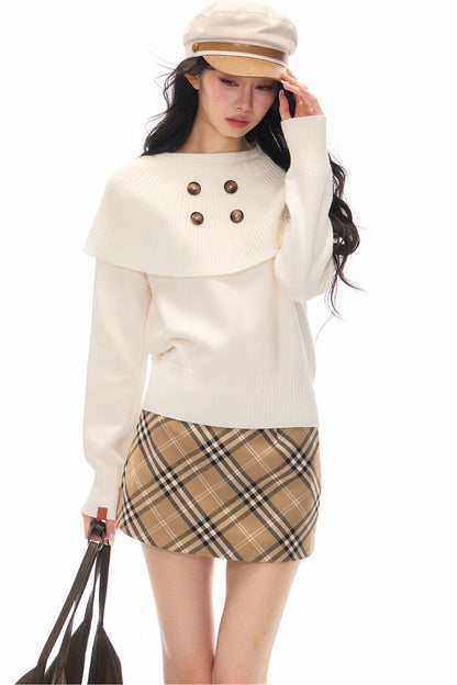 Skirt and Shawl Knit Top Set-Up